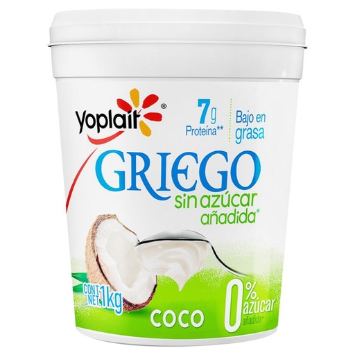 Yogurt Griego de Coco Sin Azucar (1lt)